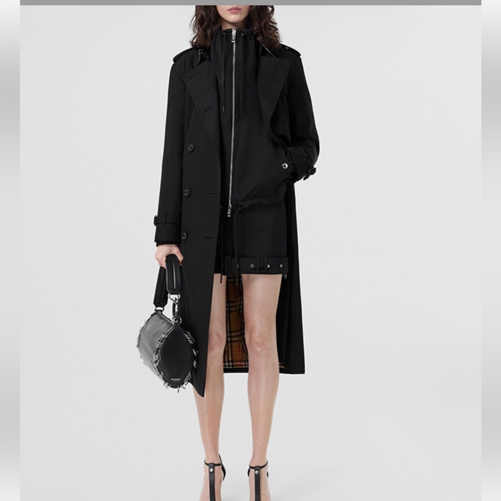 #161 CLOSEOUT SALE! FIRM 🌸New! Kensington Double Breasted Black Trench Coat - Picture 4 of 5